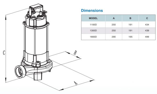 Chi tiết kích thước sản phẩm VR1100D