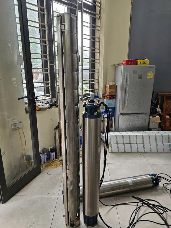 Bơm chìm giếng khoan dùng điện một pha